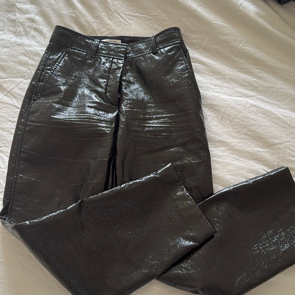 Aritzia Babaton Shiny Black Pants